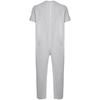 Men‘s Adaptive Clothing Jumpsuit XS-3XL: Round Neck Short Sleeve Solid Color with Back Zip-up Design for Dementia Elderly & Special Needs