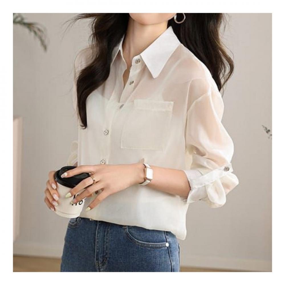 Navava Men Casual Thin Breathable Summer Long Sleeve Shirt Nb2083