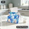 1pc Sea Creature Tissue Box with Watercolor Ocean Suitable, Tissue Dispenser Holder, Lightweight Marine-Themed Decor, Calm Sea Patterns for Bathroom O
