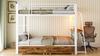 White Bunk Bed 90x200 Cm with Desk, LED Lighting and Storage Drawer, EN747 Certified, 250 Kg Per Level