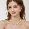 Holiday Wind Dopamine Gradual Change Yellowstone Beaded Collarbone Chain Female Niche Design Personality Fashion Simple Necklace