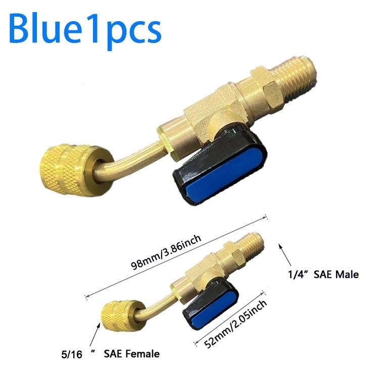 Air Conditioning Refrigerant Ball Valve 1/4" SAE Straight Shut-Off Valve for R134A R410A R22 R12 Charging Hoses AC Refrigerant