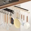 Wall Mounted Under Cabinet Utensil Rack Multi Hooks Retractable Utensil Holder  for Kitchen
