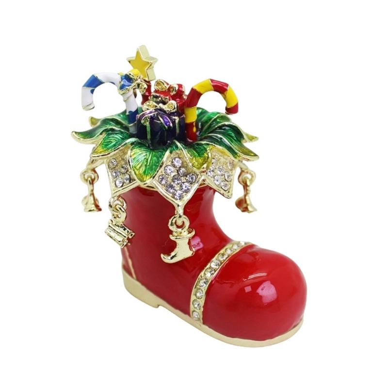 

Creative Enamel Christmas Boot Decorative Box With Ample Storage Space For Festival Home Decoration Or Holiday Gift 1