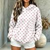 Women's Polka Dot Hooded Flannel Top, Long Sleeve Casual Pullover with Pockets for Fall and Winter