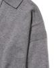 KNITTED Viscose Washable Half Zip Knit Grey