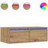 VidaXL Meuble TV avec lumières LED chêne artisanal 75x35,5x25 cm, meuble hifi, centre de divertissement, armoire TV, meuble 860237