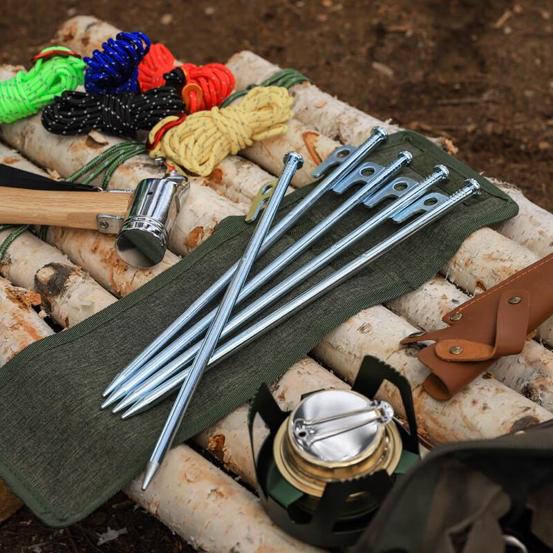 OEING Heavy-Duty Outdoor Camping Steel Tent Stakes