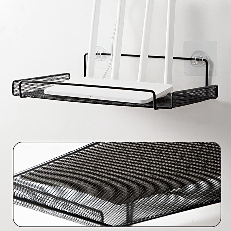 1PC Metal Small Items In Living Room Black White Bedroom Router Shelf For TV Top Boxes 2 Colors