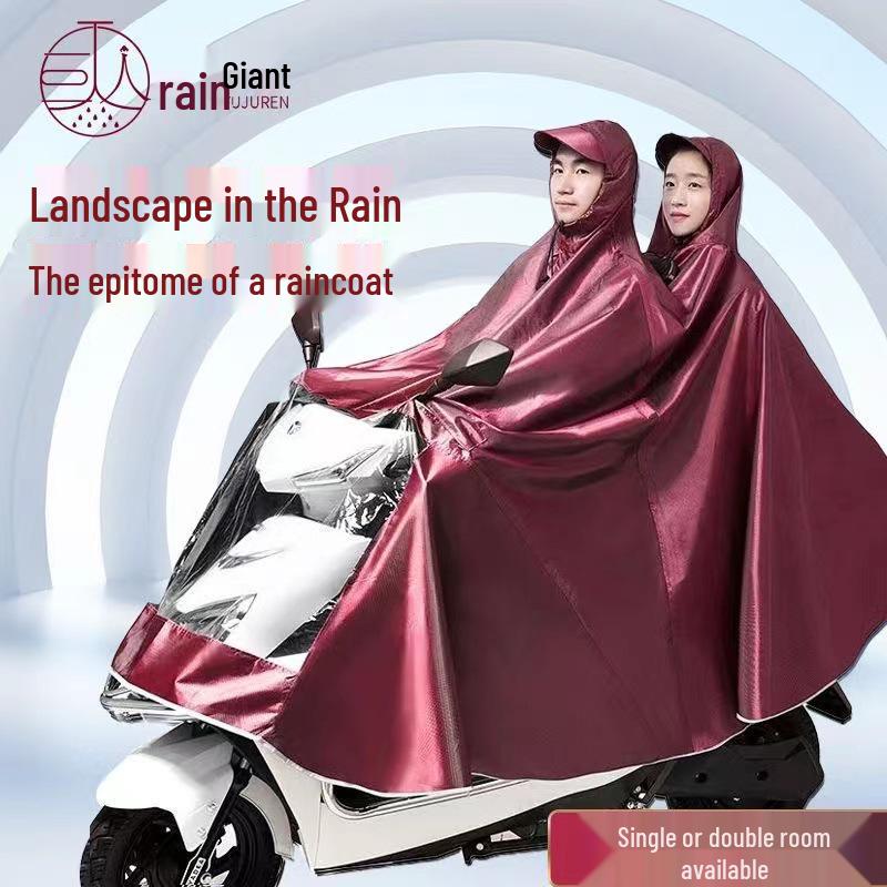 Extra Thick XL Stormproof Rain Poncho for Electric Vehicles - Unisex Full Body Motorcycle Cover with Foot Protection