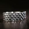 Dragon Scale Men's Trendy Retro Simple Index Finger Ring Men's Hand Jewelry Reverse Scale Open Ring