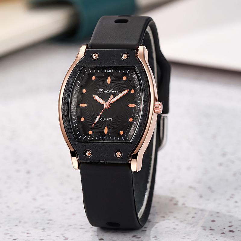 Stylish Silicone Wine Barrel Quartz Women's Watch - High Appearance, Foreign Trade Hot Seller