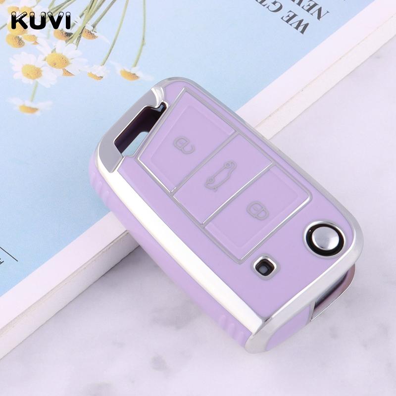 Tpu Car Remote Key Case Cover Shell For Vw Volkswagen Golf 7 Mk7 Tiguan Mk2 For Seat Ateca Leon Fr 2 Ibiza For Skoda Octavia A7