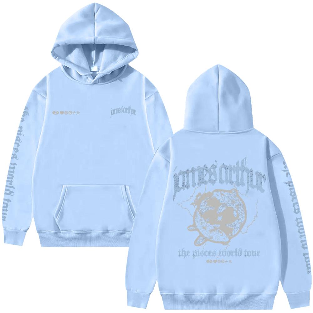 Vintage Fische Hoodie James Arthur Merch Y2K Sweatshirt Harajuku Lässig Hip Hop Streetwear Damen Herren Mode High Street Pullover