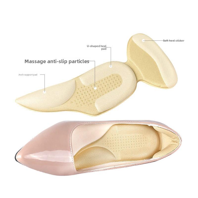 3-in-1 Heel Sticker High Heels Anti-drop Heel Anti-wear Foot Sticker Half Size Pad Sponge Arch Support Insole Reduced Size Pad