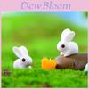Adorable Resin Red And White Bunny Figurines For Diy Miniature Garden Decorations