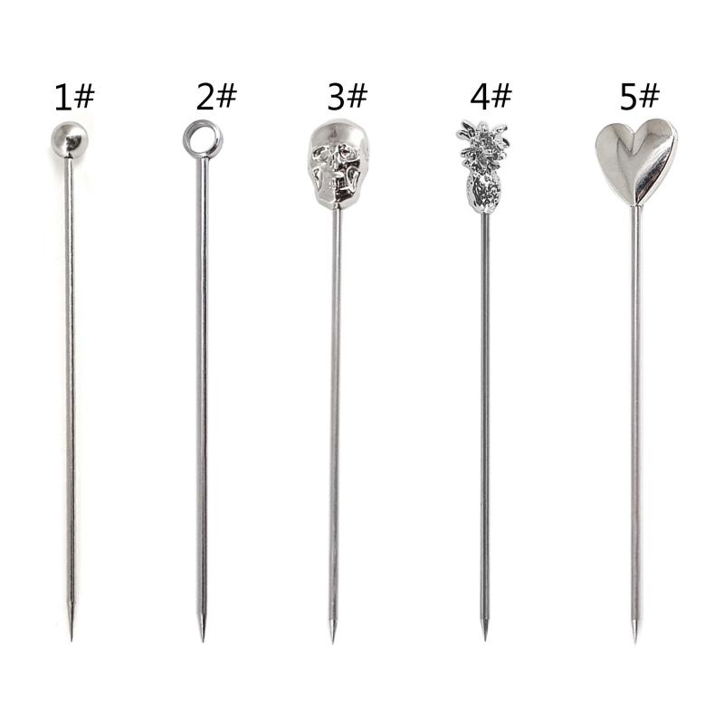 Set of 10 Cocktail Pick Stainless Steel Cocktail Pick Reusable Toothpicks Fruit Toothpick for Olives Appetizers Sandwich