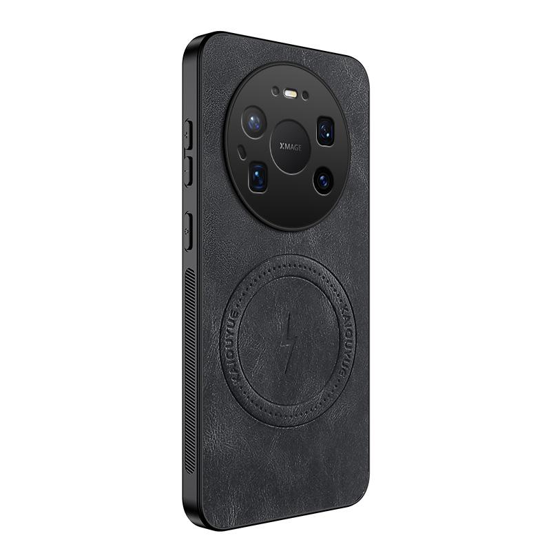 Applicable to Huawei mate80ProMax Lightning Napa pattern magnetic mobile phone case Pura90Pro anti-drop protective case