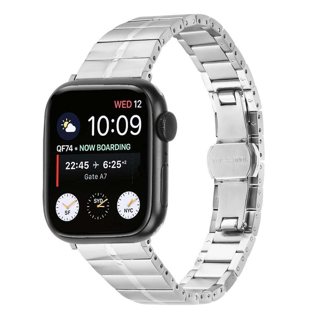 Für Apple Watch 10 46 mm/Ultra 2/Ultra 49 mm/9 8 7 45 mm/SE (2023) SE (2022) SE 6 5 4 44mm/3 2 1 42mm Edelstahlarmband