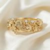 Yanbai Women's Faux Pearl Rose Flower Ring - Vintage Elegant Style