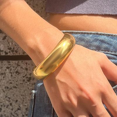 Design Sinn Minimalistisch 18 Karat Gold Glänzend Dick Ring Armband Schmuck