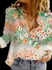 Vintage 3D Floral Print Shirt Women's Casual Versatile Top