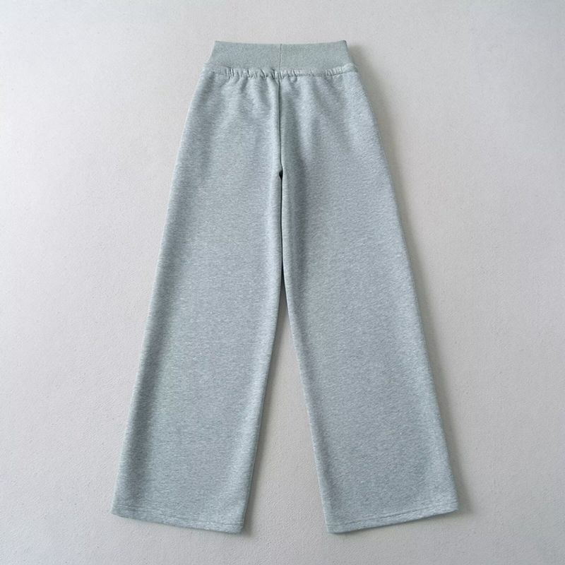 

Za2024 Summer New Product Women s Clothes Casual Versatile Slimming Patchwork Straight-Leg Wide-Leg Pants Drawstring Low Waist Sweatpants Blue L