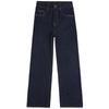 Women's Autumn 2025 Dark Blue High-Waisted Wide-Leg Denim Jeans - Floor-Length, Slimming, Versatile, Stylish