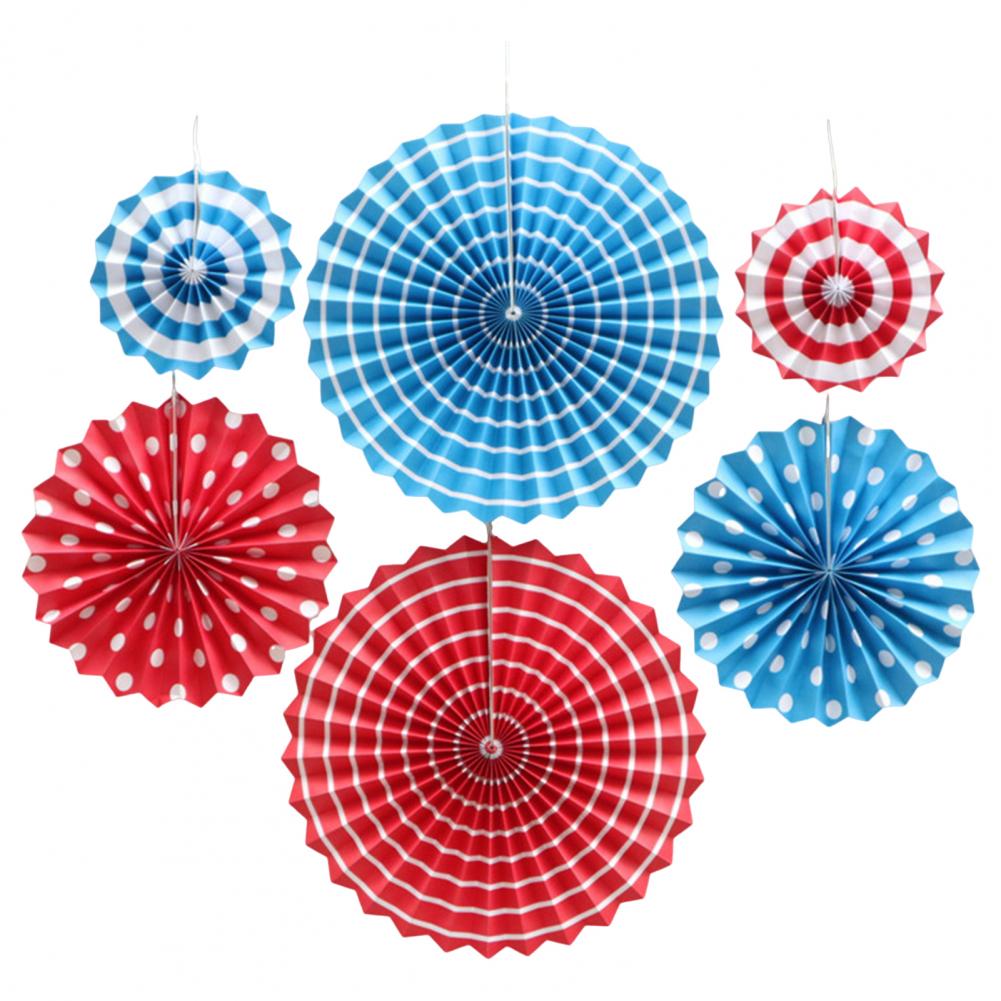 6Pcs Tissue Paper Lantern/Pom Poms Flower/Rosette Fans Paper Fan Wall Decoration Background Ceiling Hanging Ornaments