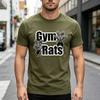 Funny Gym Rats Graphic T Shirt for Unisex Unisex Fitness Workout Tee with Muscle Mouse Print Casual Short Sleeve Top