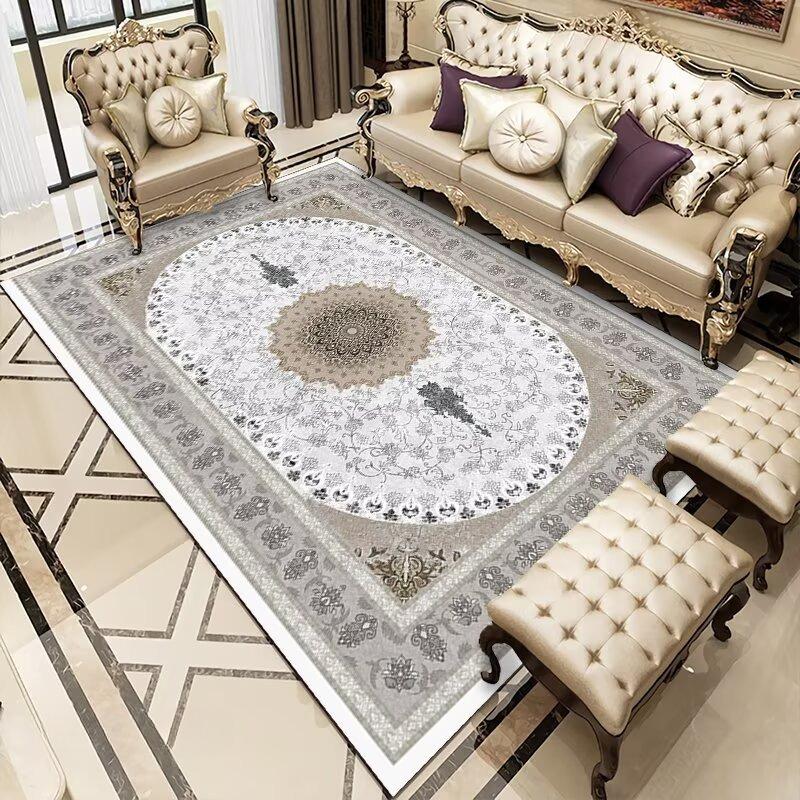 Classical Style Floor Mat Non-Slip Living Room Customizable Floor Rug Bedroom and Living Room Washable Soft Carpet Home Dcor