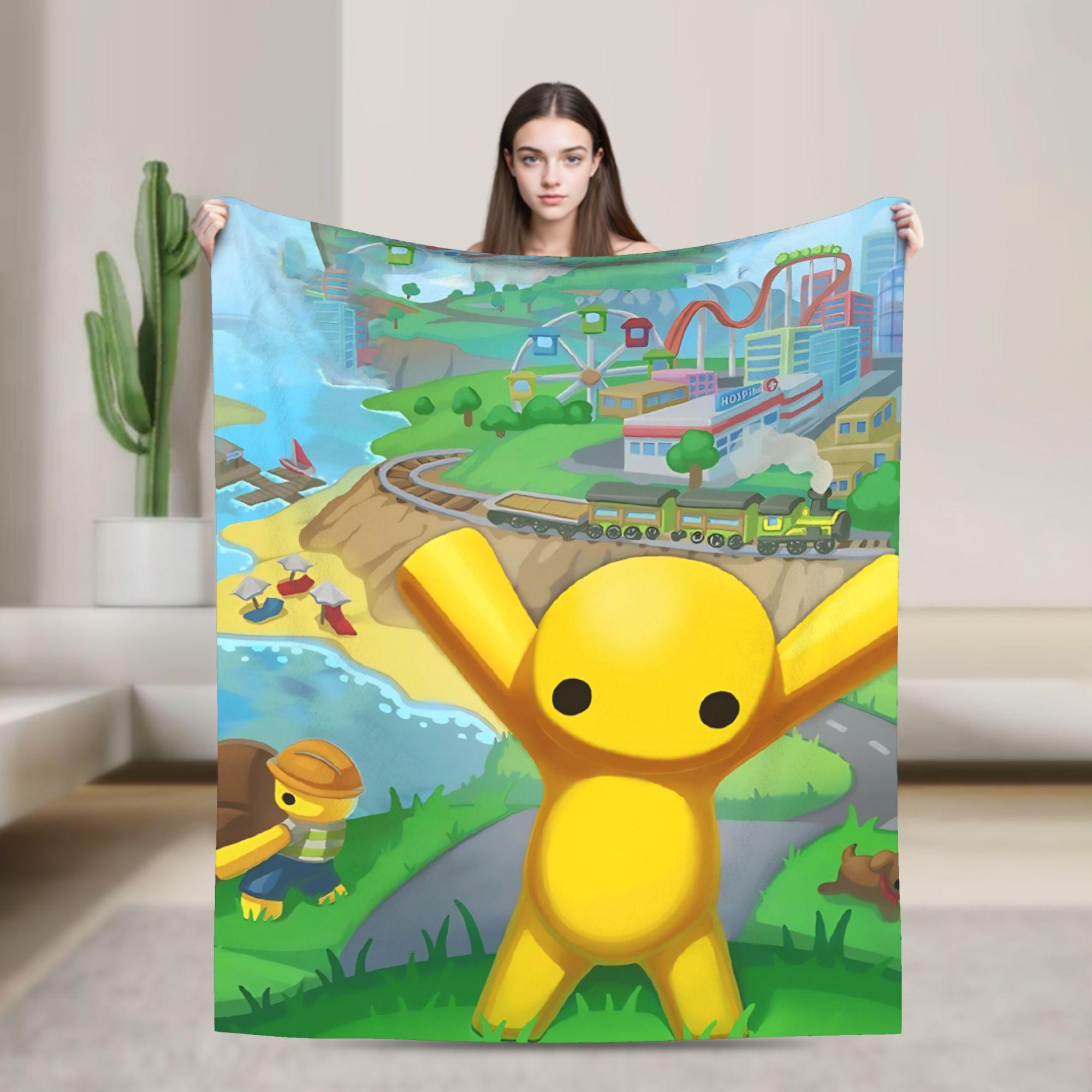 Wobbly Life Sandbox Game Flannel Blanket  Soft Throw Blanket for Bedroom Airplane Travel Print Bedspread Sofa Bed Cover 30x40in