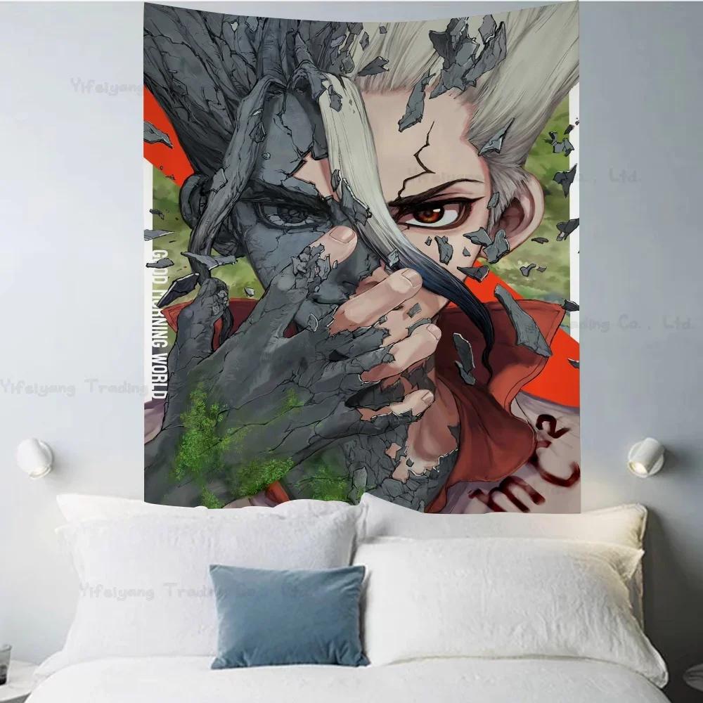 Anime DrStone Tapestry Art Printing Japanese Wall Tapestry Anime Wall Hanging Home Decor