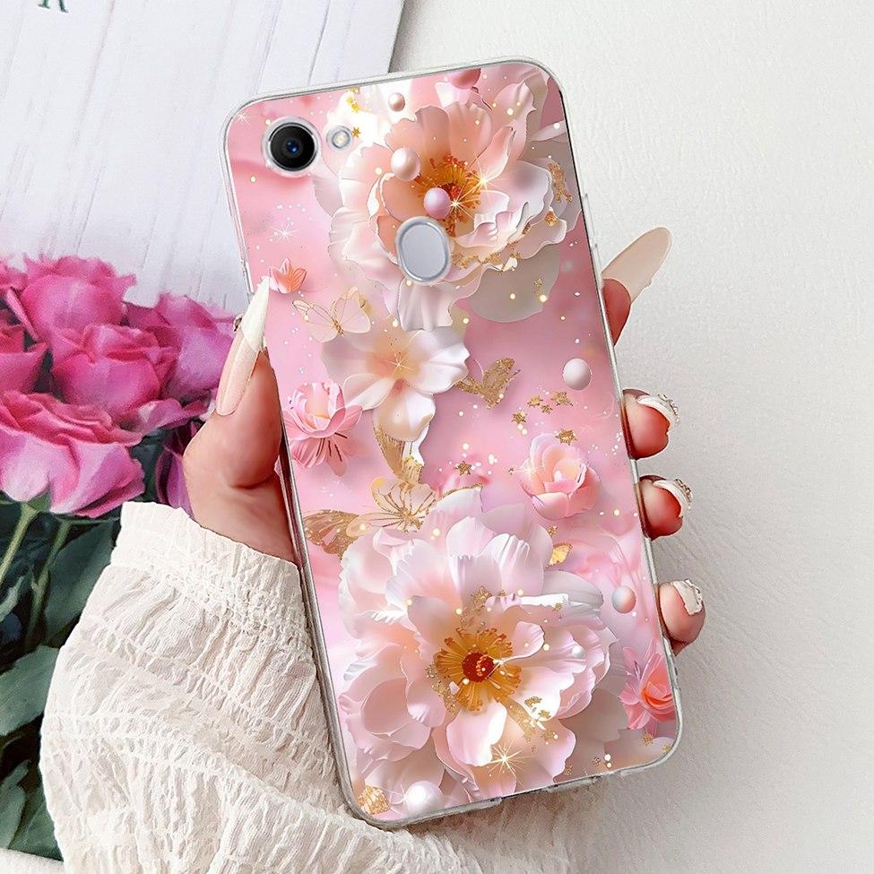 Clear For Oppo F7 Case Kawaii Cute Cat Fashion Flower Funny Luxury Painted Soft Back Cover For OppoF7 Phone Case CPH1821 CPH1819