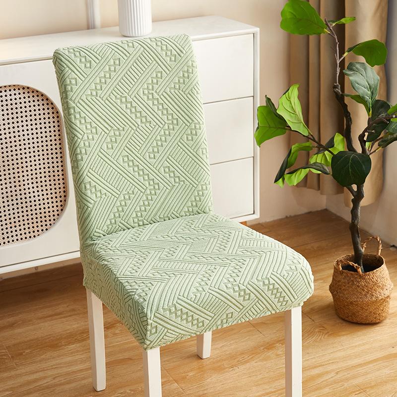 Kitchen Striped Chair Cover Luxurious Jacquard Chair Cover with Backrest Elastic Chair Protector Wedding and Christmas Decorations