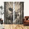 Retro Elk Print Curtains   Christmas Decorations   Bedroom and Living Room   Home Decoration   Room Decoration