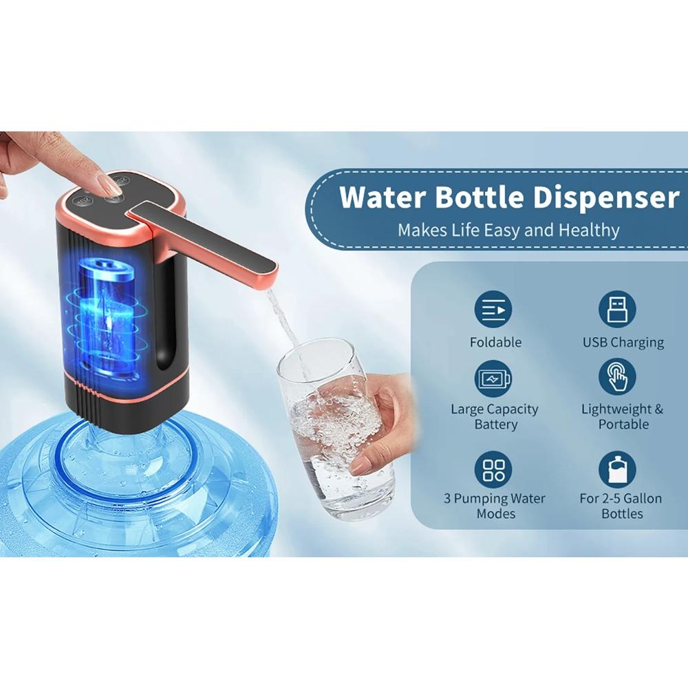 Water Dispenser Bottle Pump, Electric Water Pump for Universal 2-5 Gallon Bottle, Portable USB Charging Drinking Water Dispenser