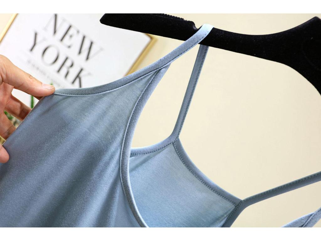 Modal Eisseide Schlankheits-Camisole für Damen - Klein, Sexy, Rundhals Tanktop Unterwäsche