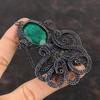 Faceted Zambian Emerald Copper Pendant Copper Wire Wrapped Gemstone Pendant Handmade Octopus Pendant Copper Wire Wrap Jewelry Gift For Her