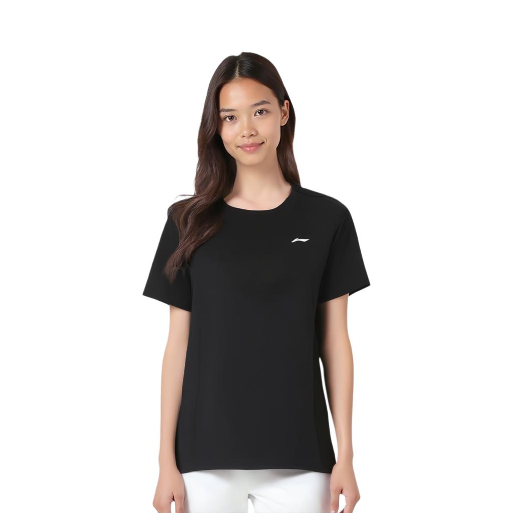 Li-Ning Round Neck Pullover Solid Color Comfortable Versatile Short Sleeve T-Shirt Women T-Shirts ATSV410-1