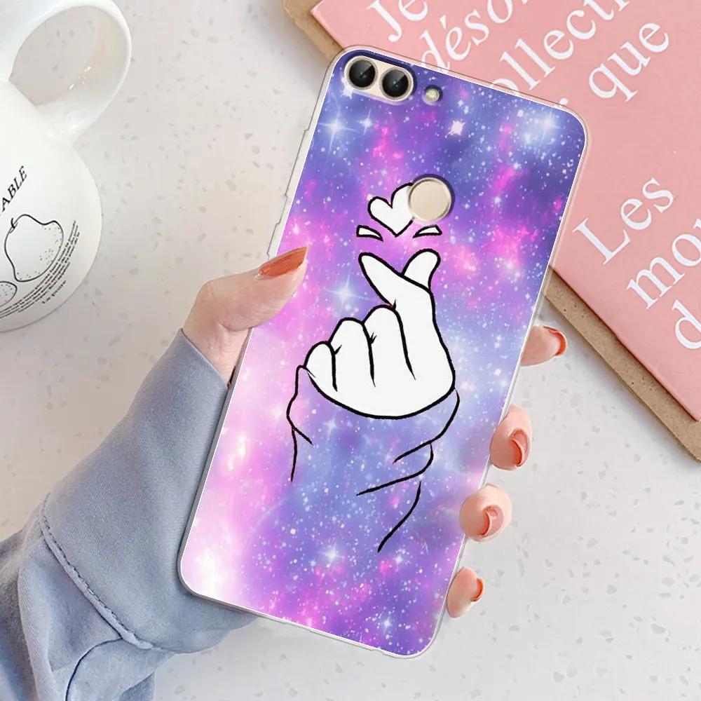 Für Huawei P Smart Hülle Cover FIG-LX1 PSmart 2018 Schickes Mädchen Marmor Silikon Klare Handyhülle Für Huawei PSmart 2018 Bumper Coque