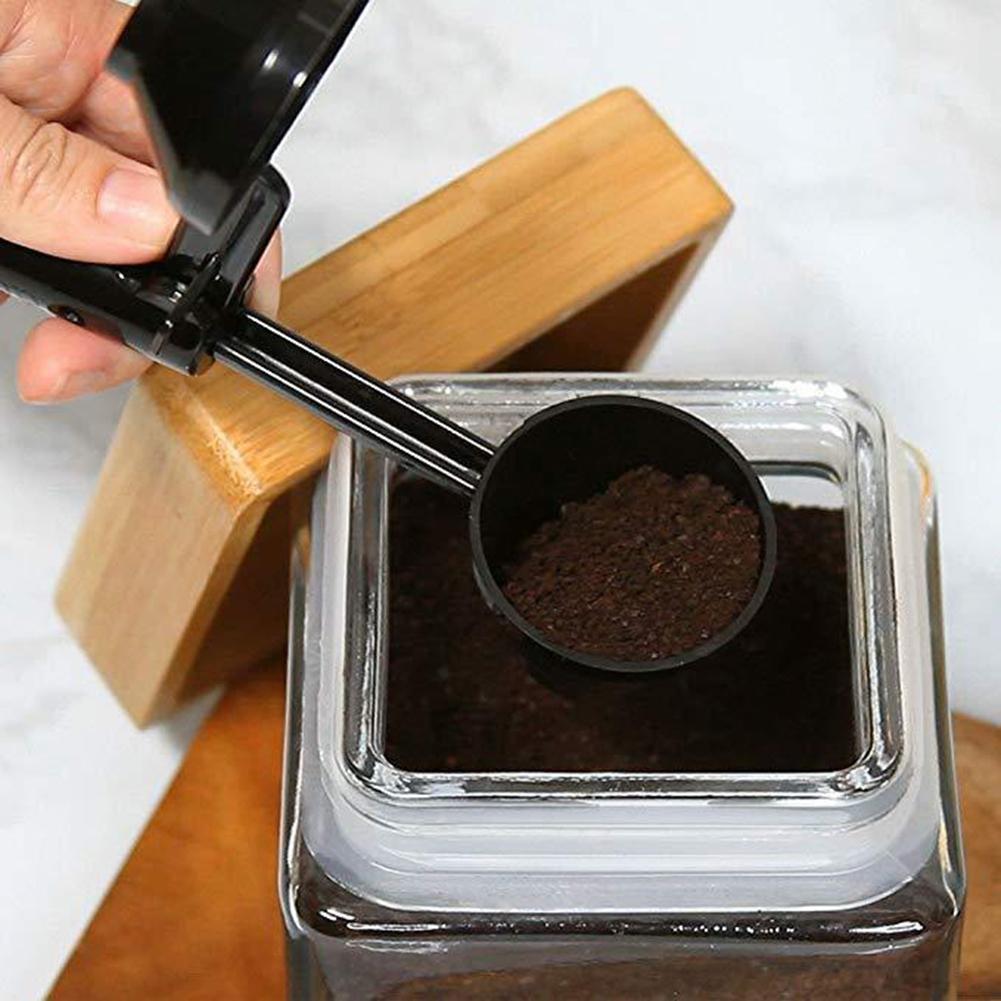 Kaffeelöffel aus Kunststoff, 19 x 5,3 x 5,6 cm, 1 Stück, integrierter Trichter