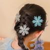 Sneeuw Sneeuw Haarkaart Nieuwe kinderhaarclip Elsa Prinses Haaraccessoires Meisjes zijclip Kleine meisjesclip