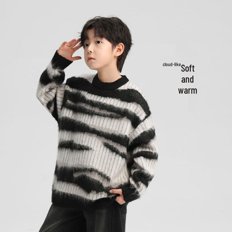 Boys' Warm Striped Pullover Sweater