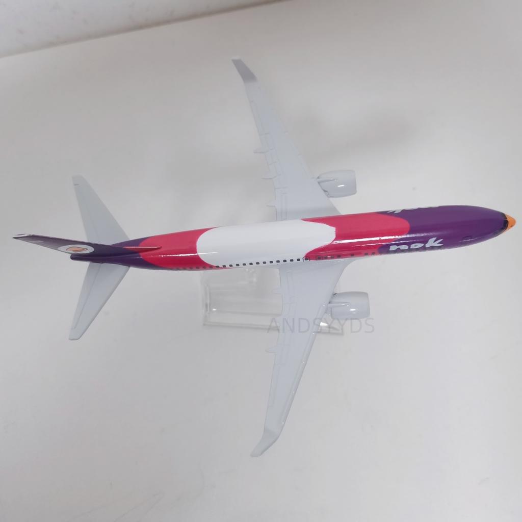 Air 16cm B737 Purple Bird Aircraft Model 1/400 Scale NOK Airways 737 Airplane Metal Alloy Plane Model Display Decor
