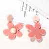 European and American Exaggerated Candy Colored Flower Earrings, Fashionable and Simple Sweet Button Daisy Earrings