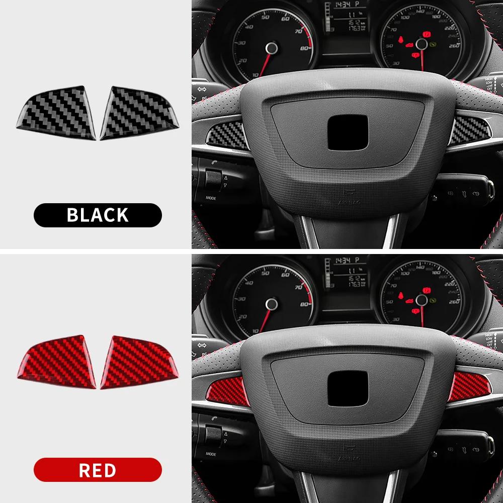 Adesivo in Vera Fibra di Carbonio Morbida per Seat Ibiza 6j 2012 2013 2014 LHD RHD Volante Auto Cornice Inferiore Centrale Finitura Interna