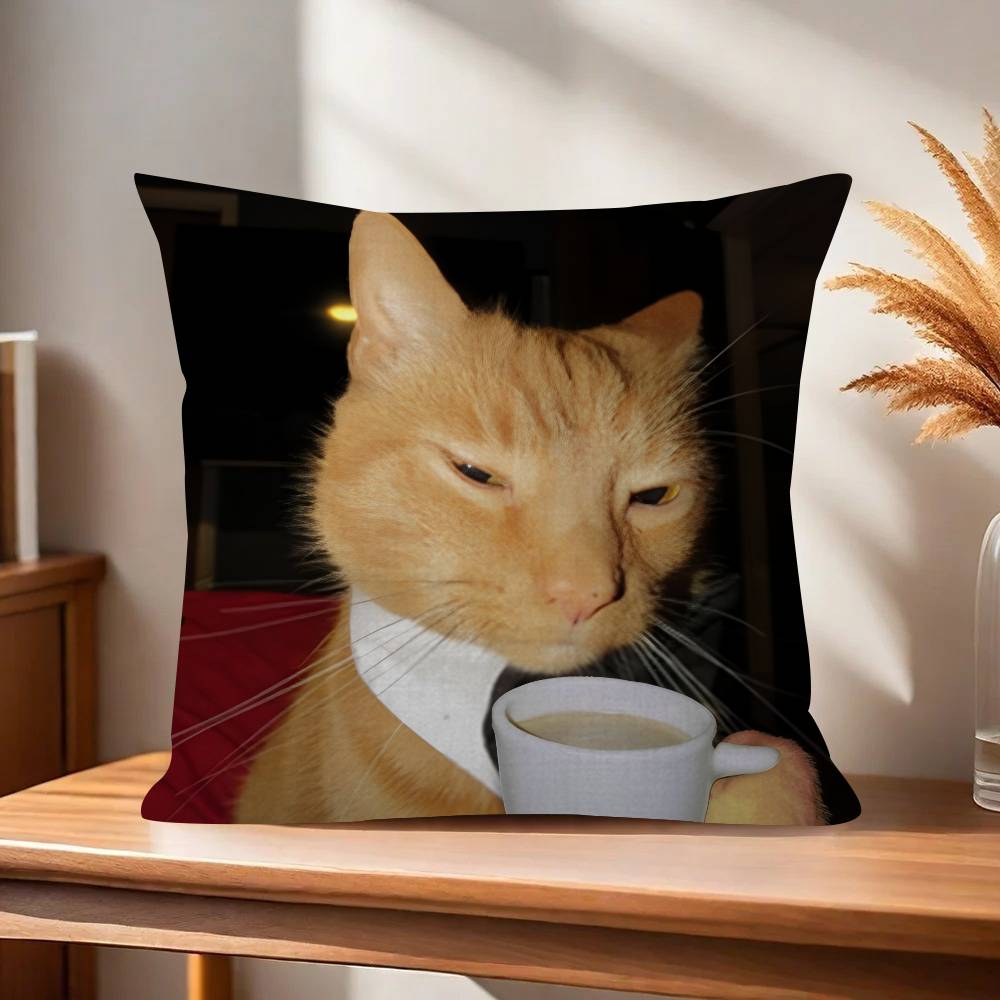 Funny Cat MMeme  cm Cushion Cover Pillow Cover Decor Pillowcase Home Pillowcase for Couch Pillow