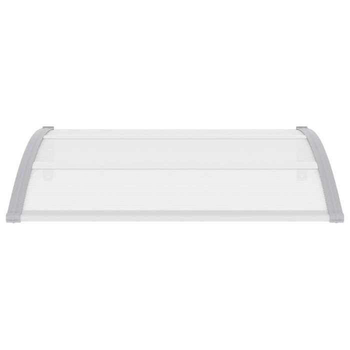 Auvent de porte - vidaXL - 120x80 cm - Gris et transparent - Polycarbonate - Anti-corrosion