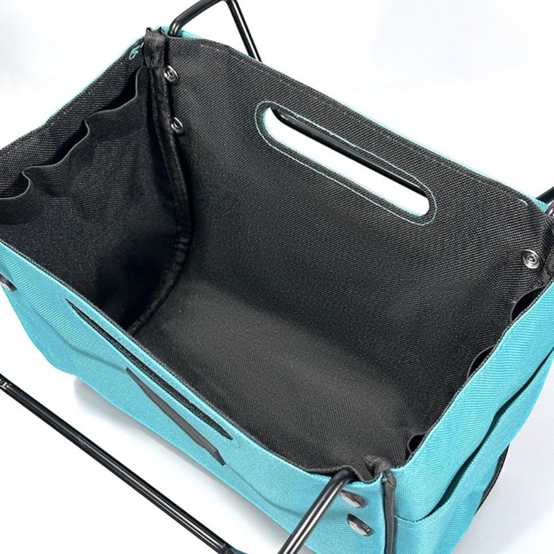 Portable Nylon Tool Bag With 5 Side Pockets Folding Tool Pouches For Easy Organization And Durability Construction